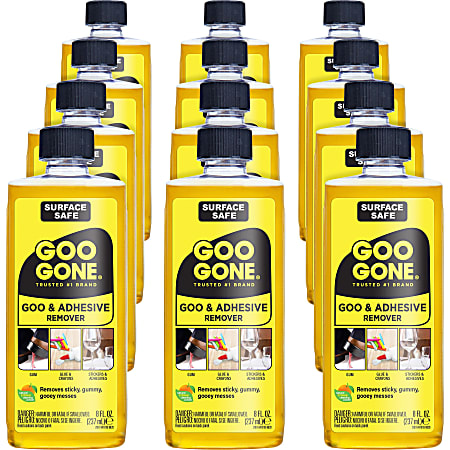 Goo Gone GumGlue Remover Liquid 8 fl oz 0.3 quart Citrus Scent 12